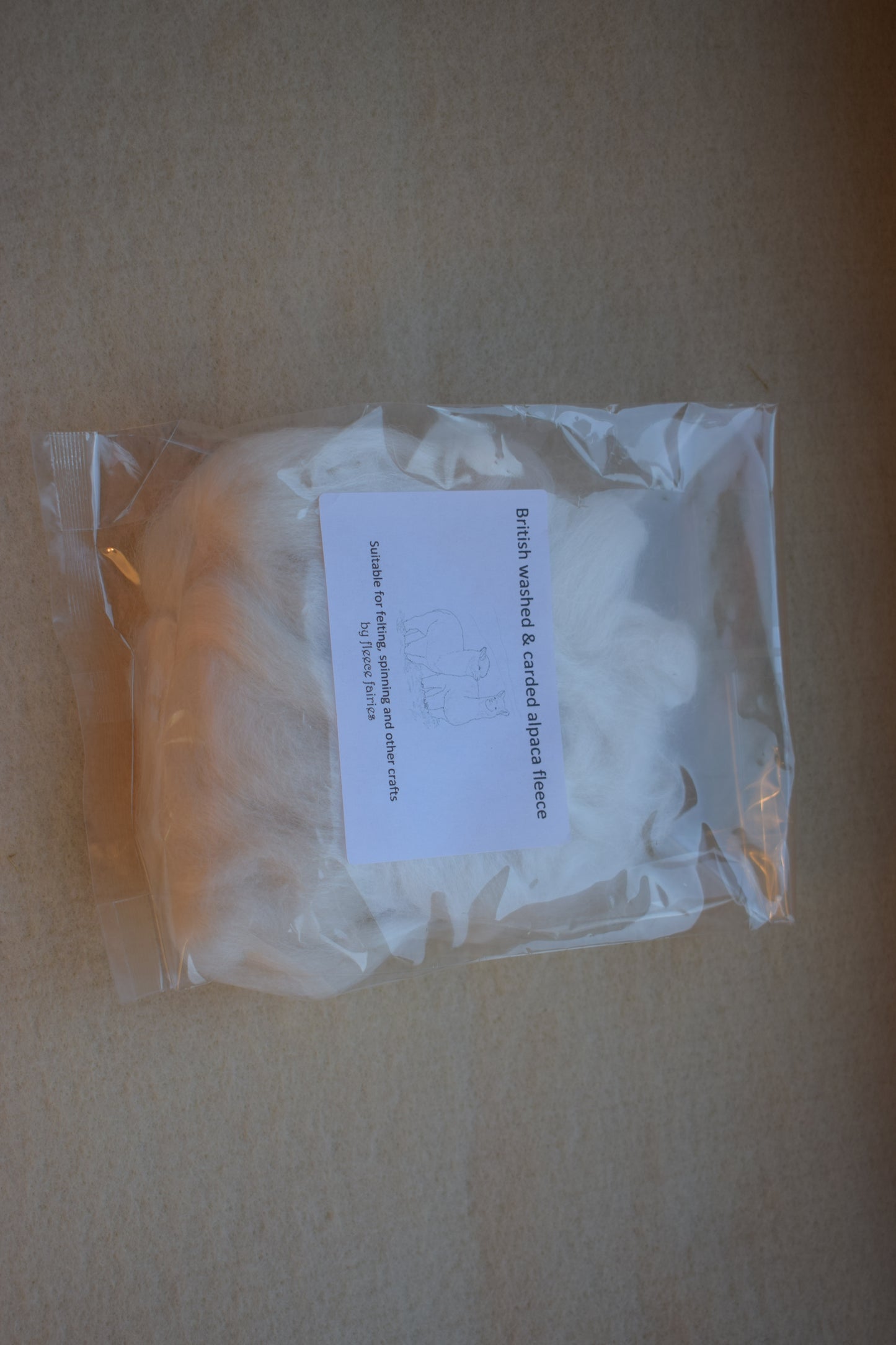 Alpaca fleece - washed and carded