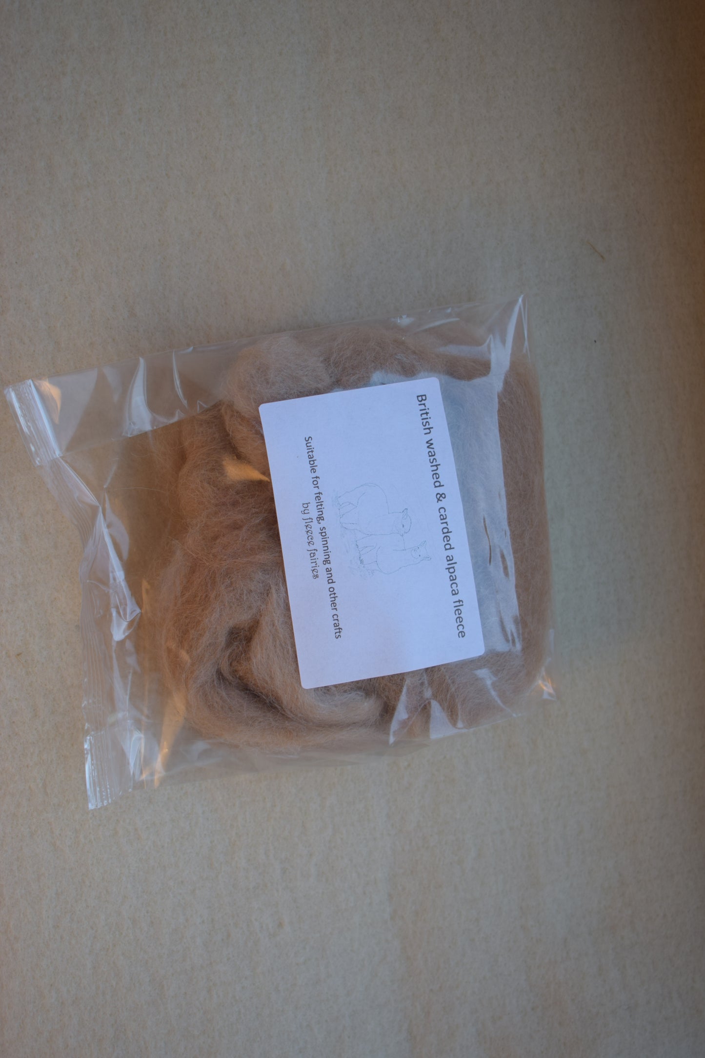 Alpaca fleece - washed and carded