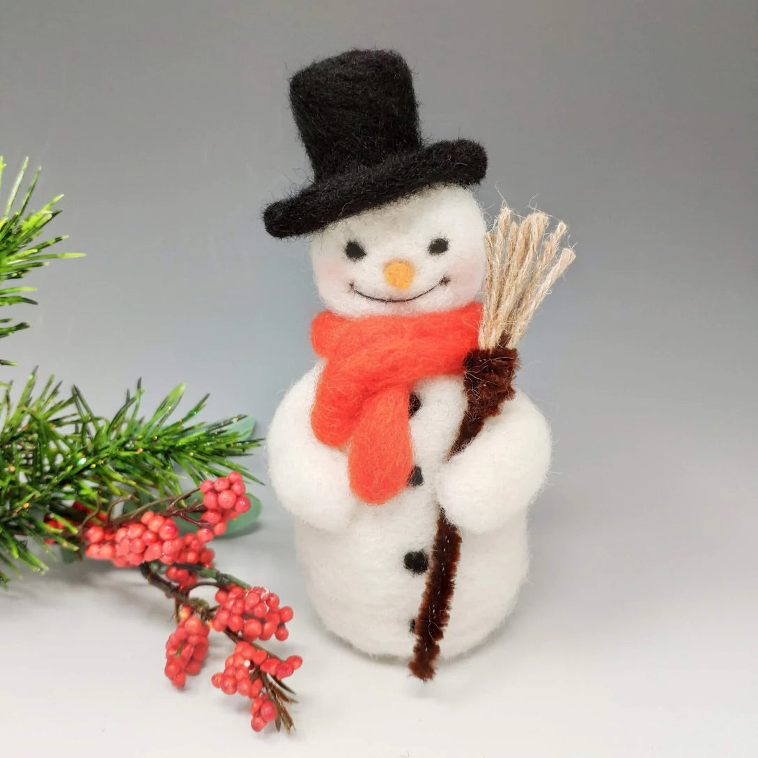Festive Snowman needle felting kit