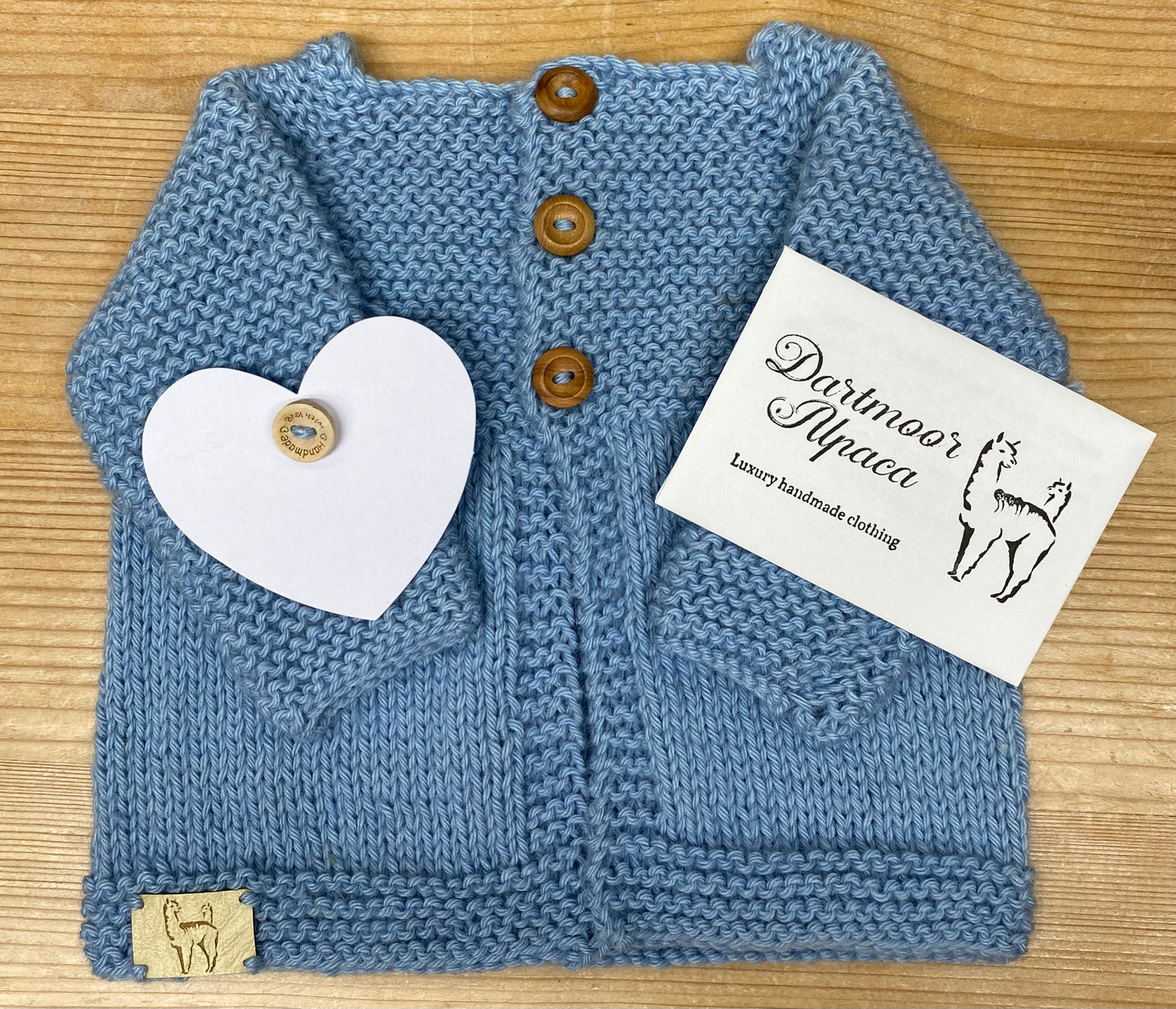 Luxury hand knitted alpaca baby cardigan