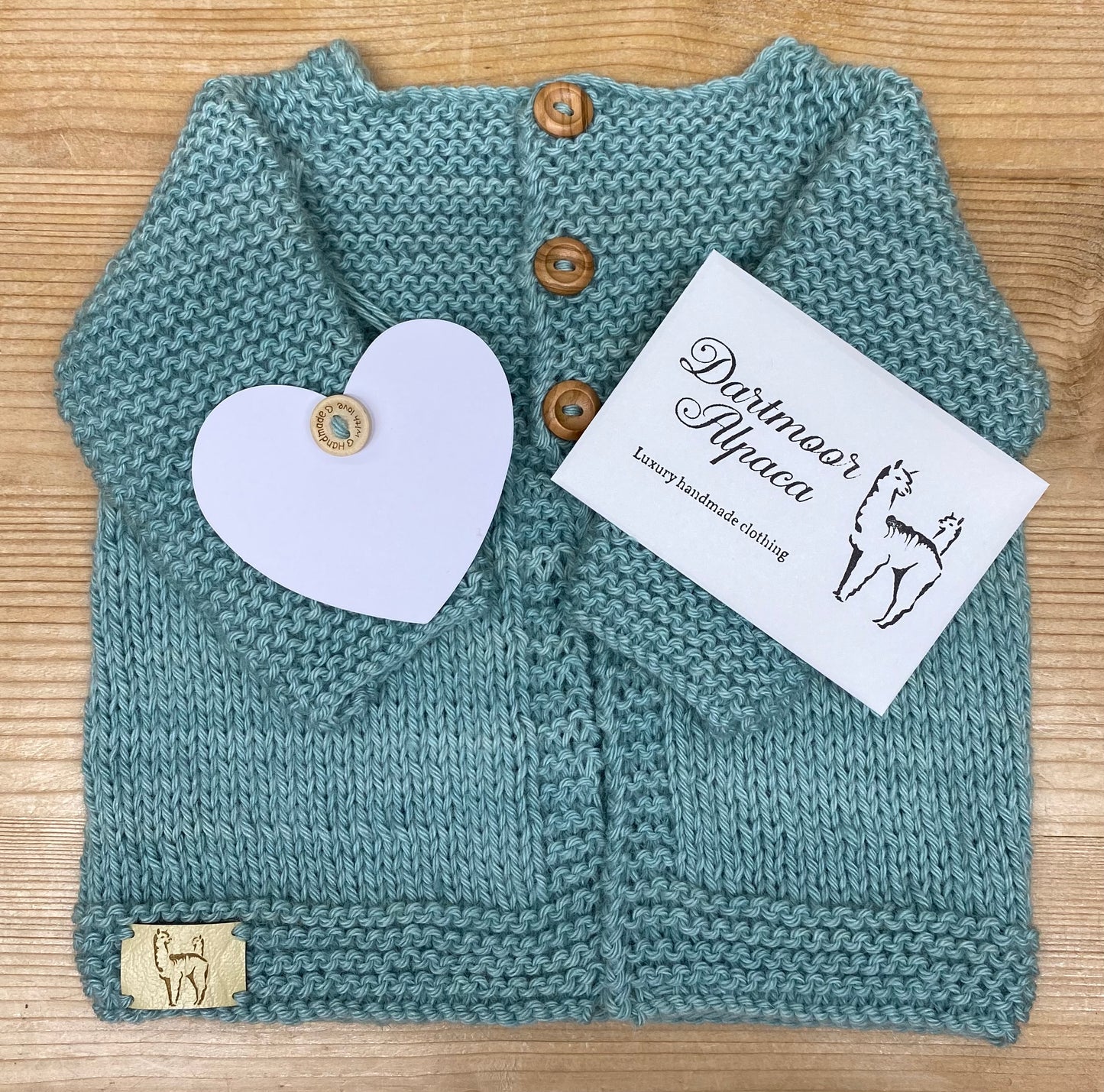 Luxury hand knitted alpaca baby cardigan