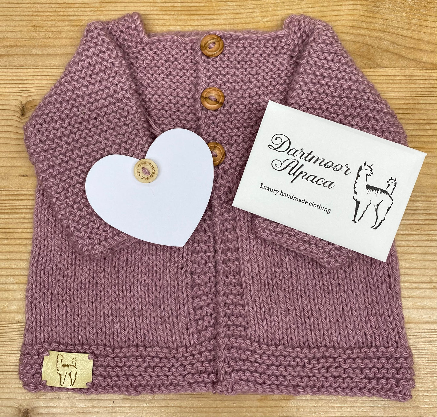 Luxury hand knitted alpaca baby cardigan
