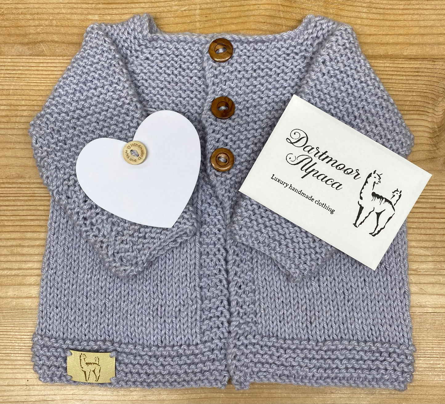 Luxury hand knitted alpaca baby cardigan