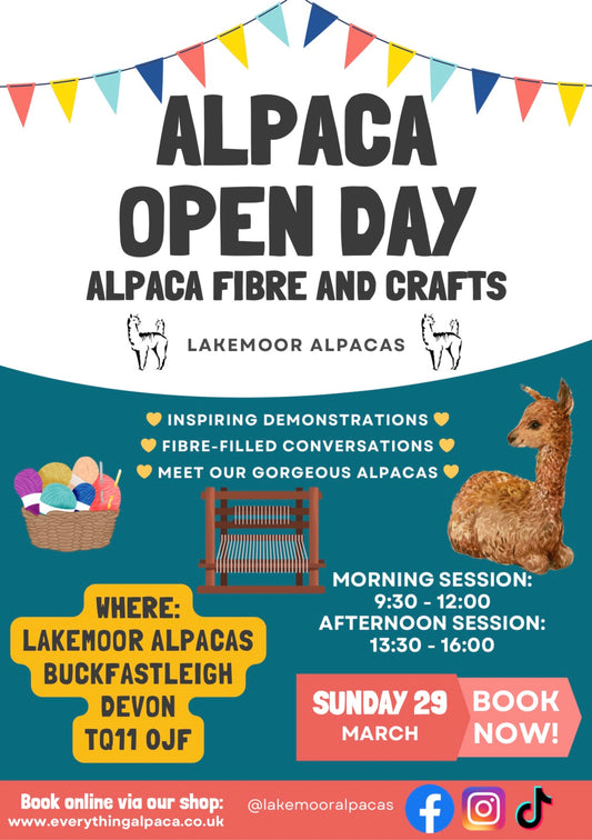 BOOKINGS CLOSED: Lakemoor Alpacas Open Day - Alpaca Fibre and Crafts (Sunday 29 March)