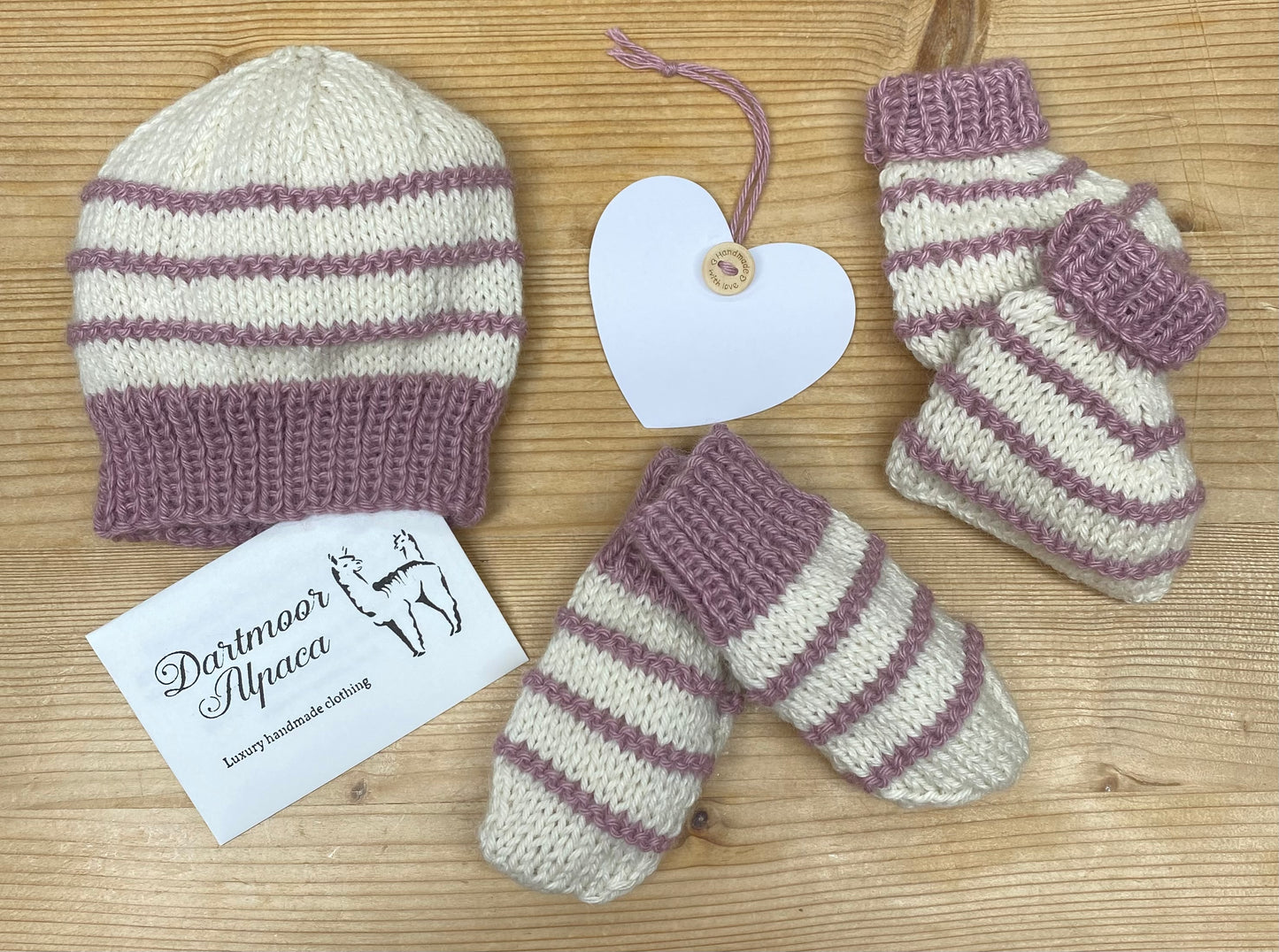 Luxury hand knitted alpaca Baby Garter Ridge 3 piece set