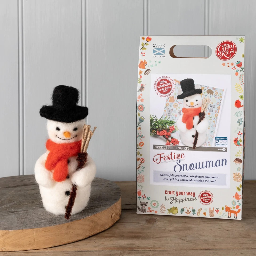 Festive Snowman needle felting kit